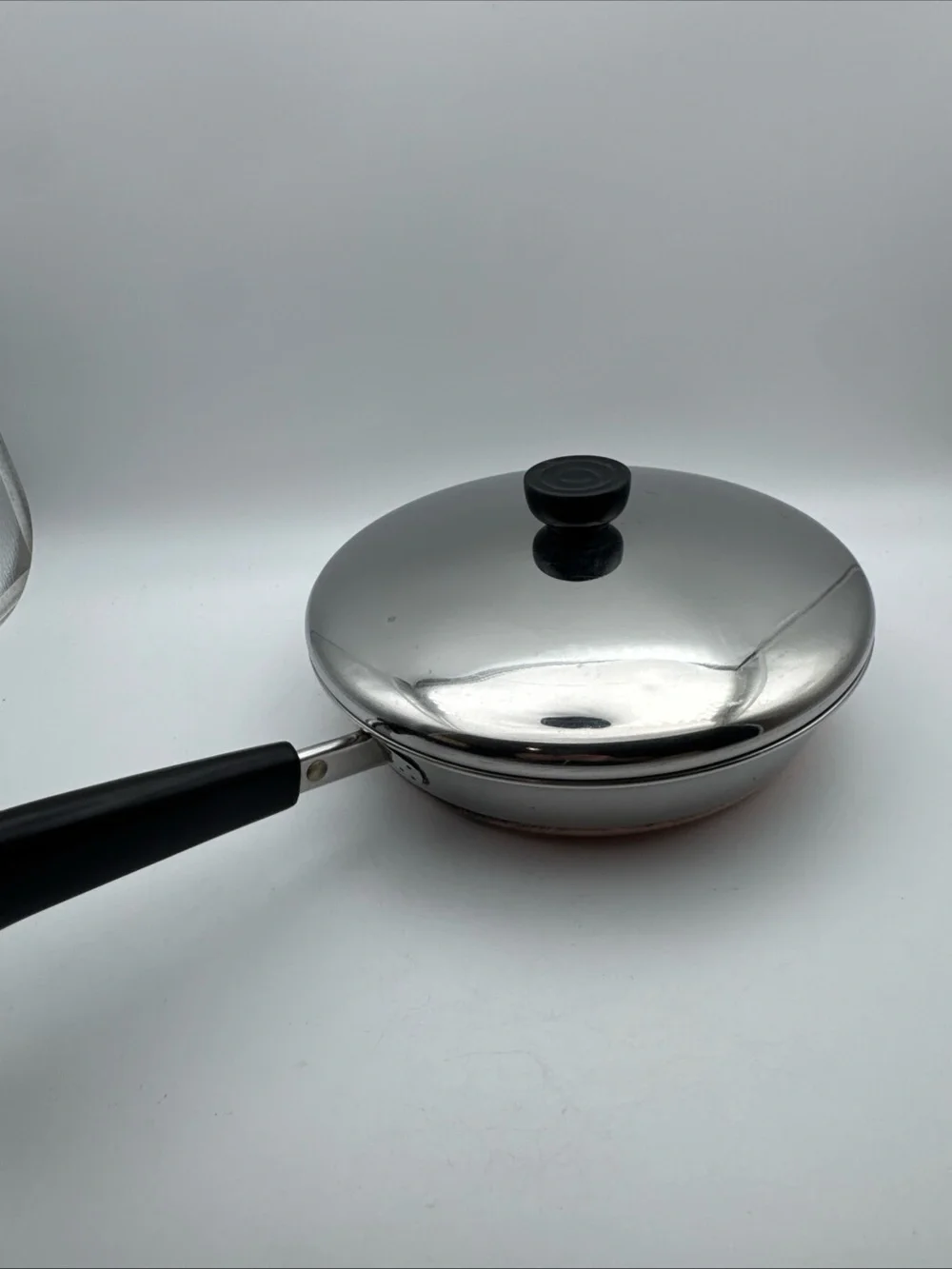 Vintage Revere Ware 9” & 10” Skillet Copper Bottom Clinton USA 9” w/ Lid